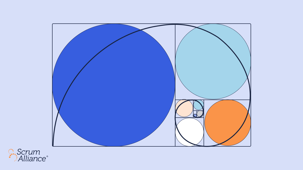 An illustration showing the Fibonacci spiral concept